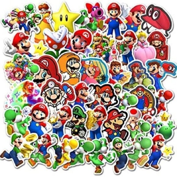 LOT of 100 Random Vinyl Super Mario Stickers - Picture 4 of 9